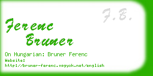 ferenc bruner business card